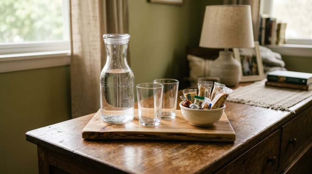 A high-quality decorative wooden tray resting on a neutral background.