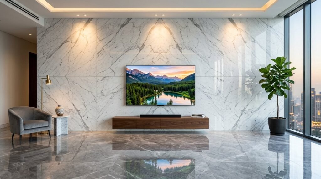 Close up of a luxury modern wall with sophisticated texture and high-end finish.