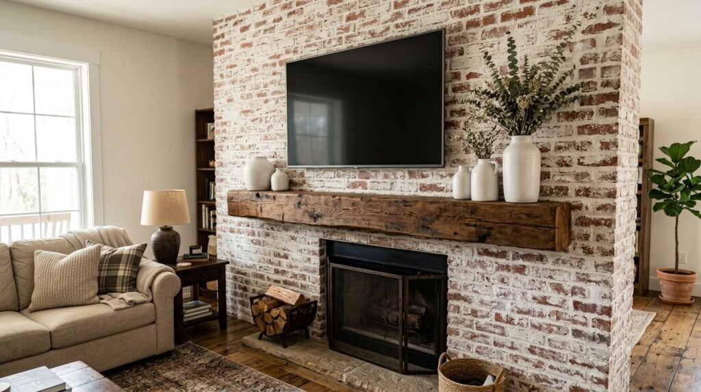 A beautifully styled modern living room with a textured designer accent wall.