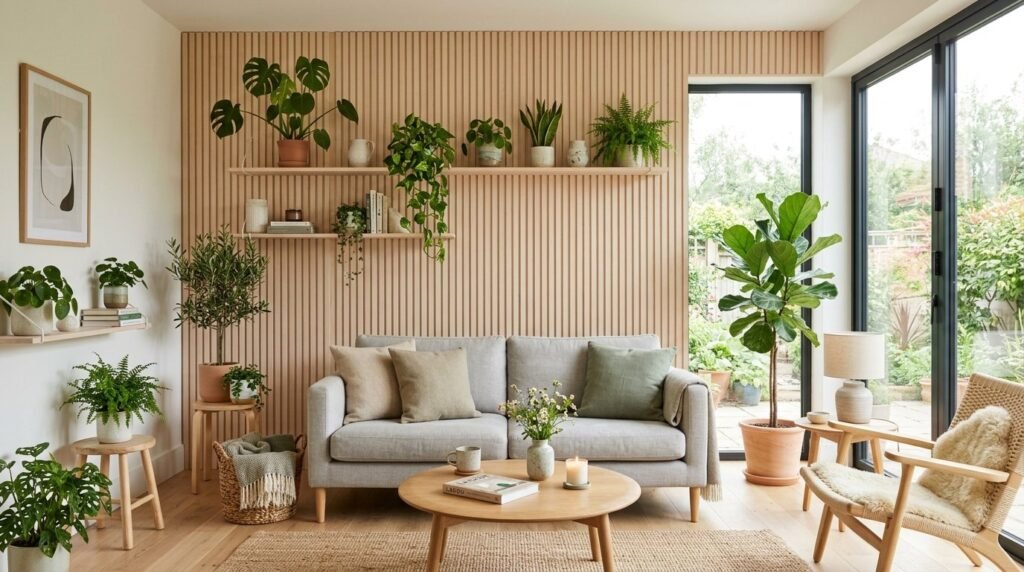 A beautifully staged modern living room with contemporary furniture and natural lighting.