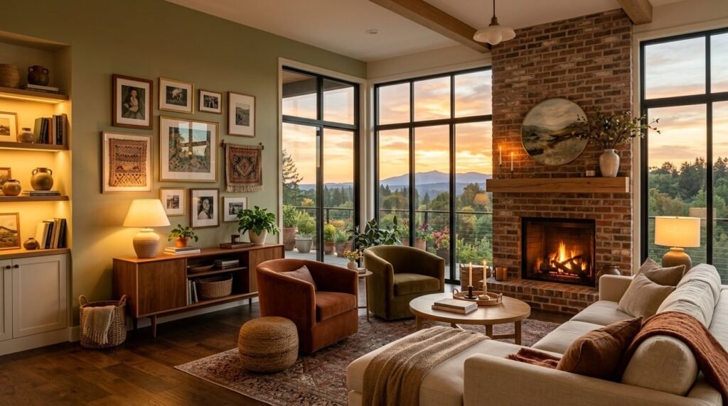 A stylish modern living room featuring contemporary furniture and neutral decor.