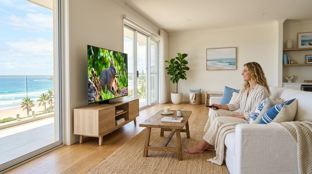 A person sitting comfortably in a relaxed and natural pose