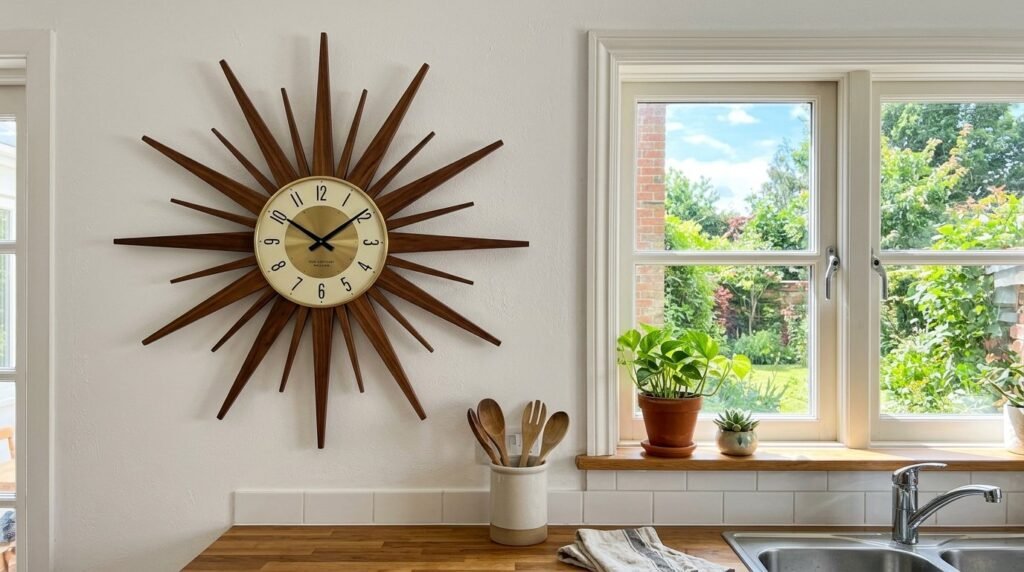 Image related to Wooden starburst clock 202603261445