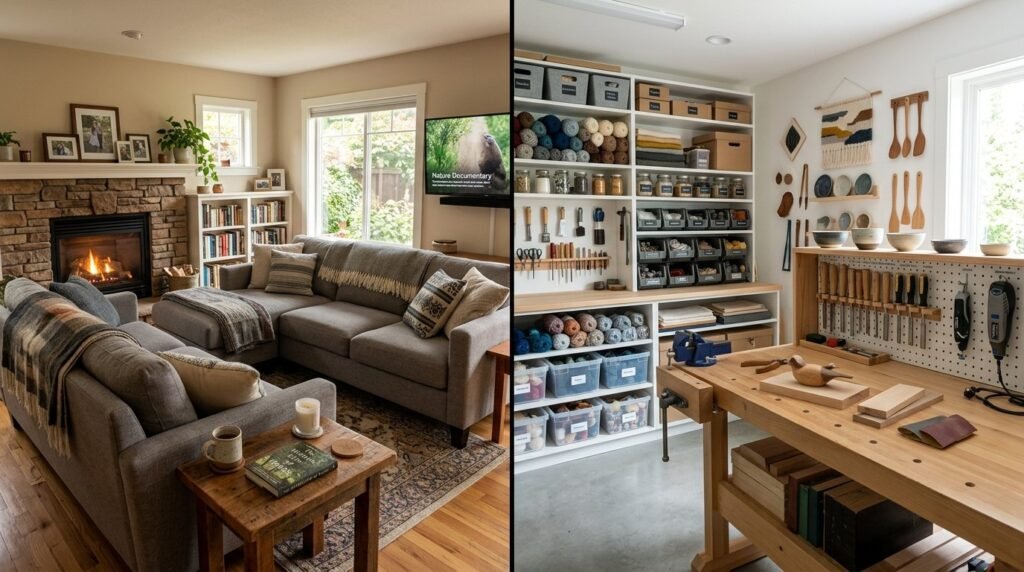 A beautifully decorated bright modern living room with comfortable furniture and natural lighting.