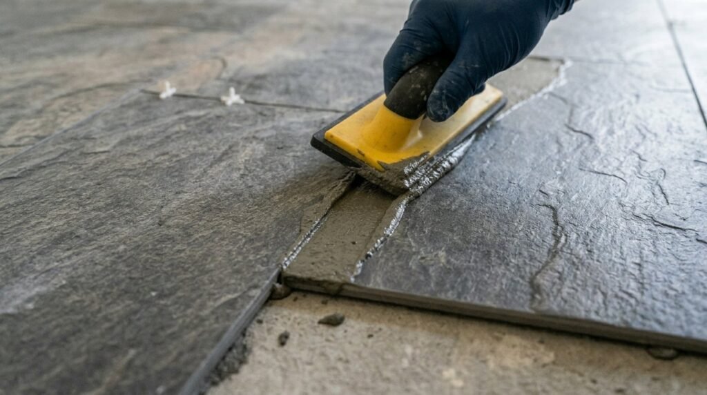 Close up of high quality luxury vinyl tiles for home flooring installation