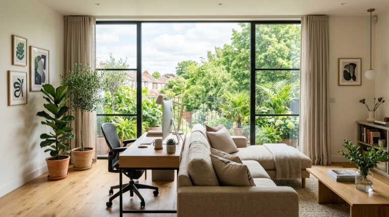 How to Create a Productive Living Room Office Combo for Tiny Spaces