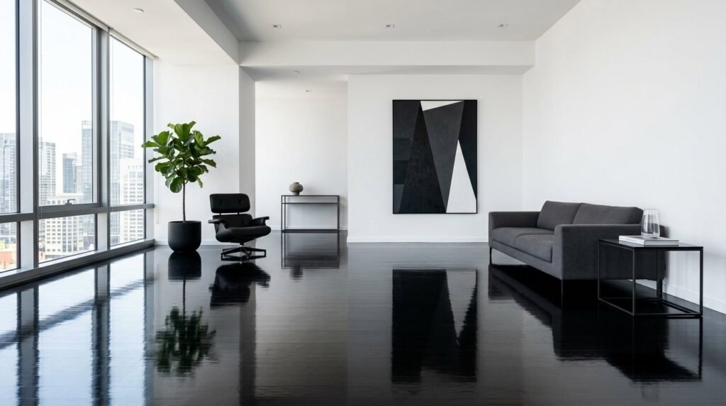 A clean and peaceful minimalist room featuring modern architectural design.