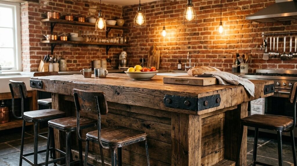 A beautifully designed kitchen island with a sleek countertop and modern cabinetry in a bright home kitchen.