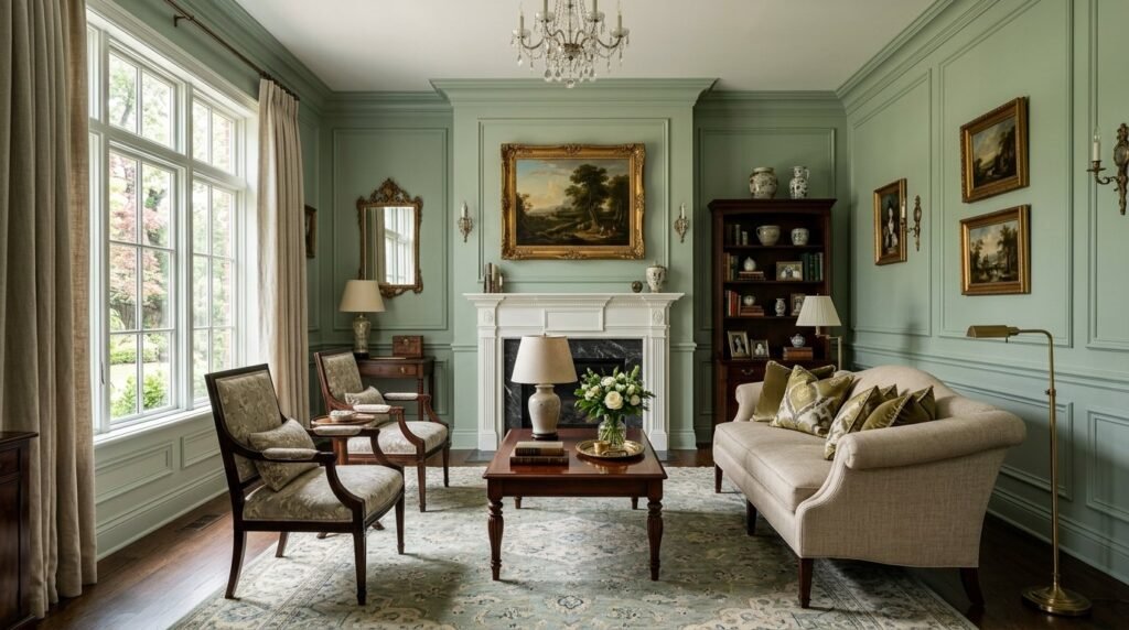 A modern, bright living room interior featuring stylish decor and comfortable seating.