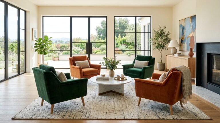 A stylish and modern sitting room featuring contemporary furniture and neutral decor.