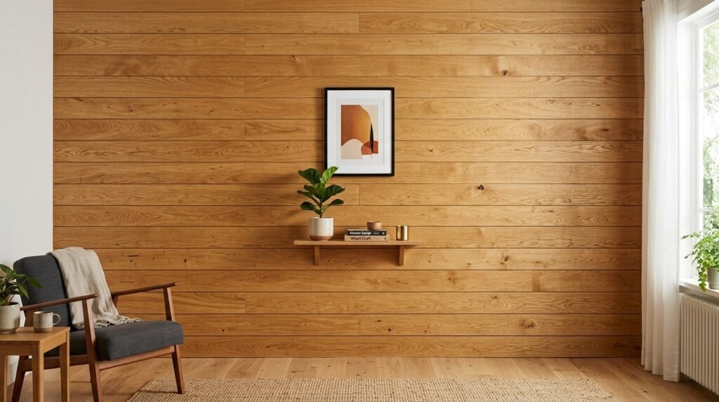 A close-up view of multiple plywood planks stacked neatly for a construction project.