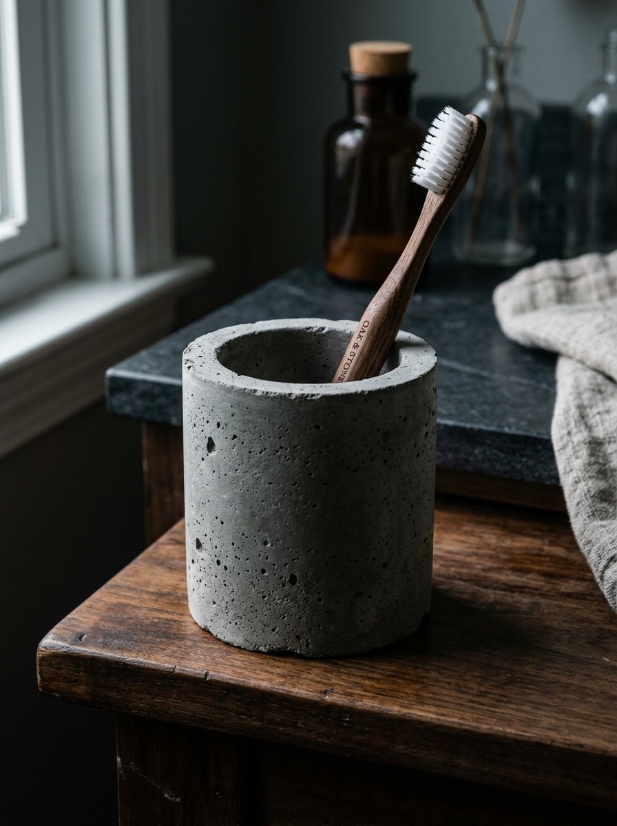 Concrete Vanity Toothbrush Holders