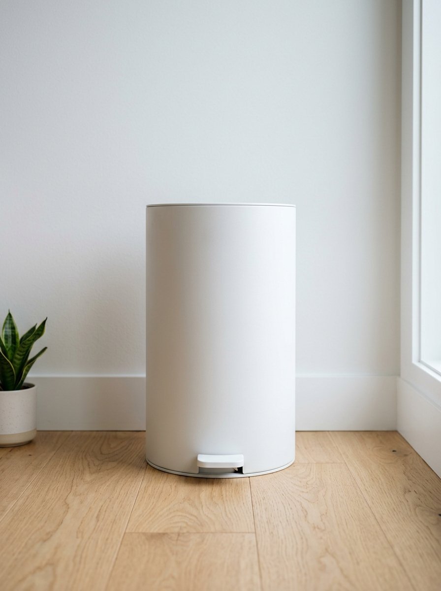 Matte White Trash Cans