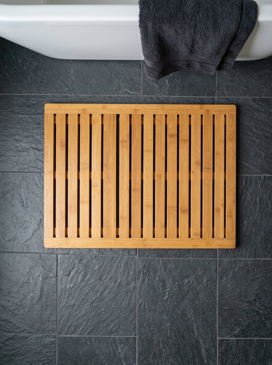 Minimalist Bamboo Bath Mats